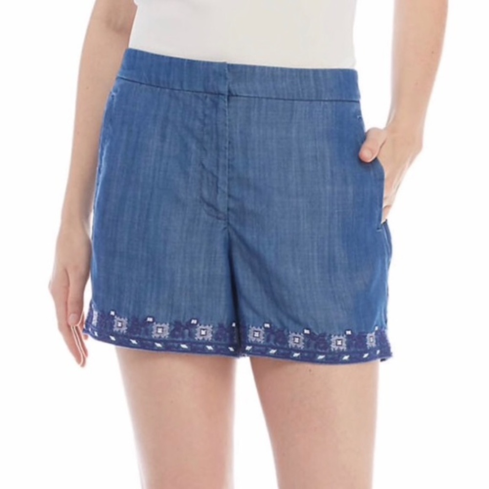 Kaari Blue Embroidered Tencel Short 4P, 12 NWT